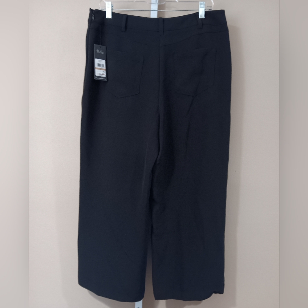 Karl Lagerfeld Paris Women's (Size 12) Black Sailor Wide Leg Cropped Pants (NWT) - Picture 2 of 12